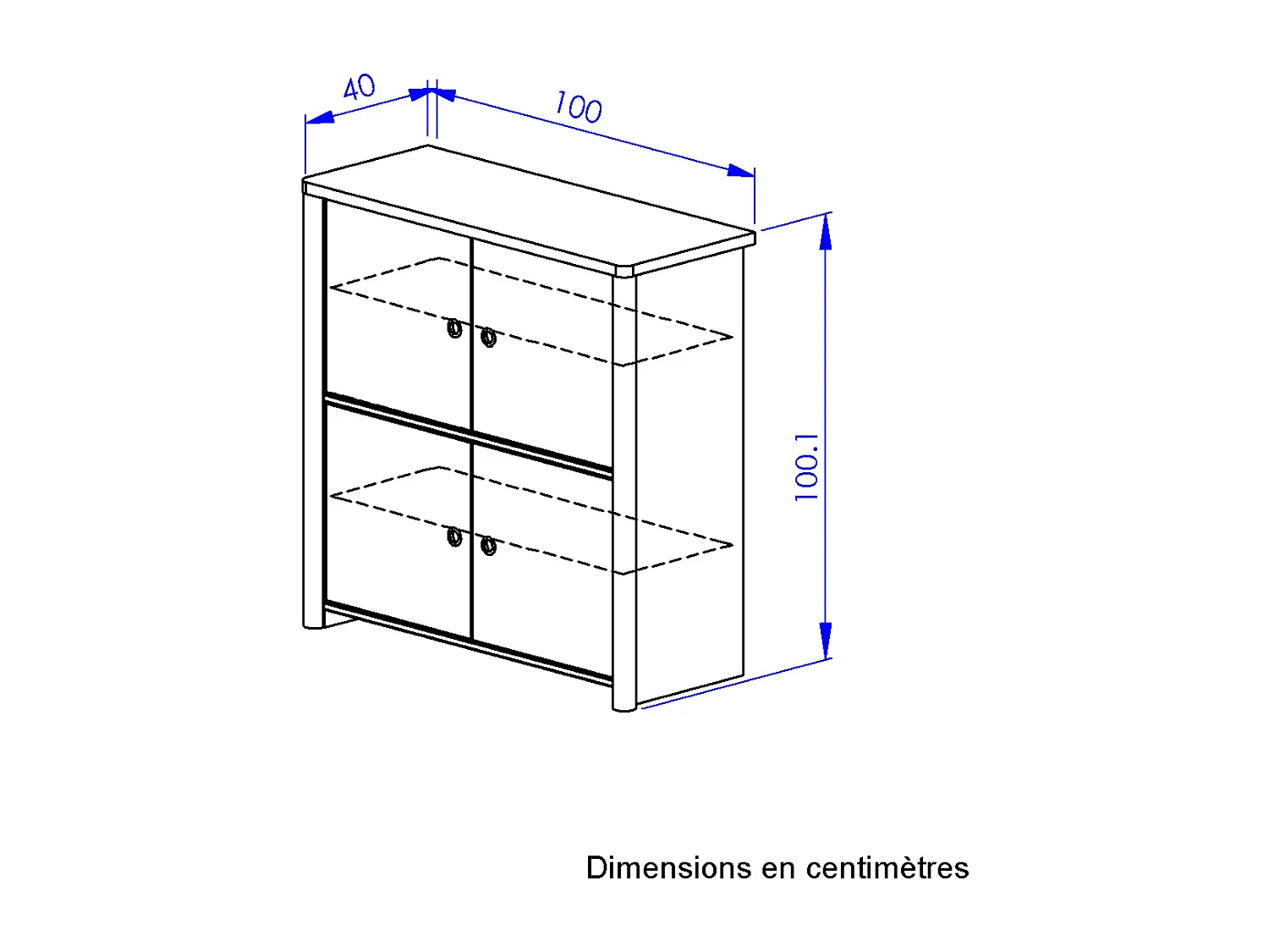 Buffet 4 portes L100 cm - MATIS