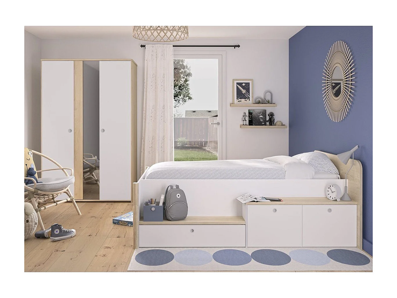 Cama baja compacta 90x200 cm - MATIS