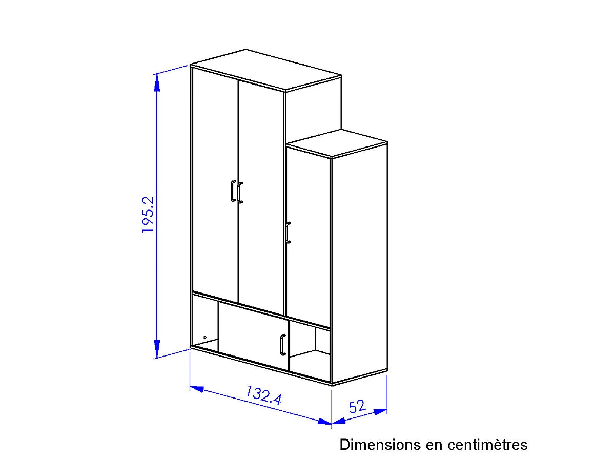 Armoire 4 portes H195 cm - ERWAN