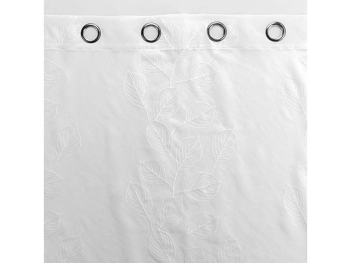 Rideau Voilage à Œillets "Brodé Edenia" 140x240cm Blanc