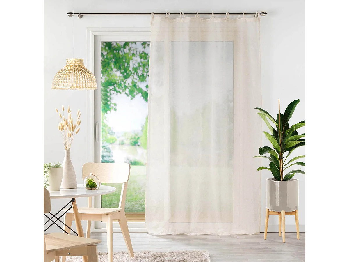 Rideau Voilage à Nouettes "Norine" 140x240cm Naturel