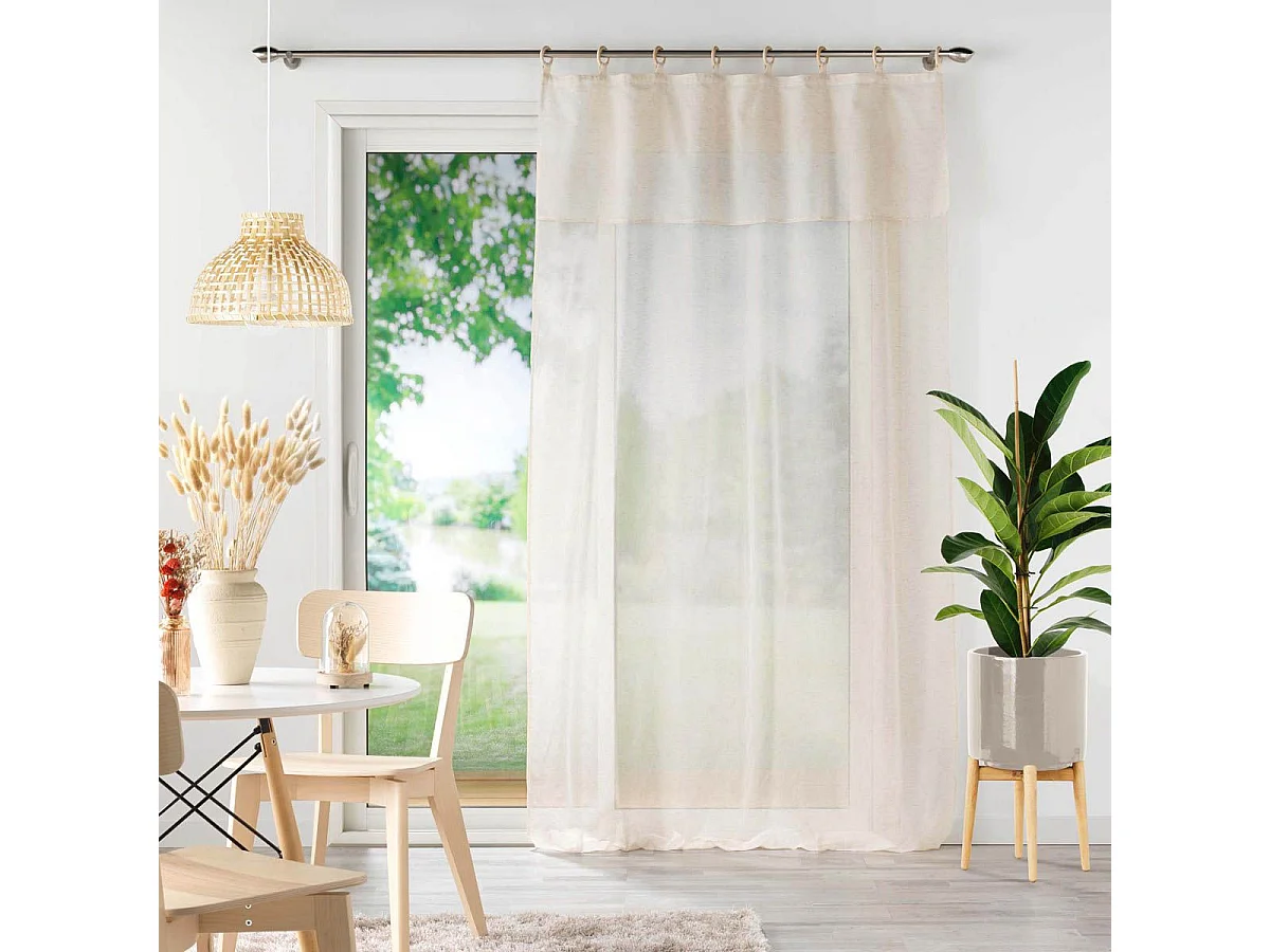 Voile mit Volant und Holzösen