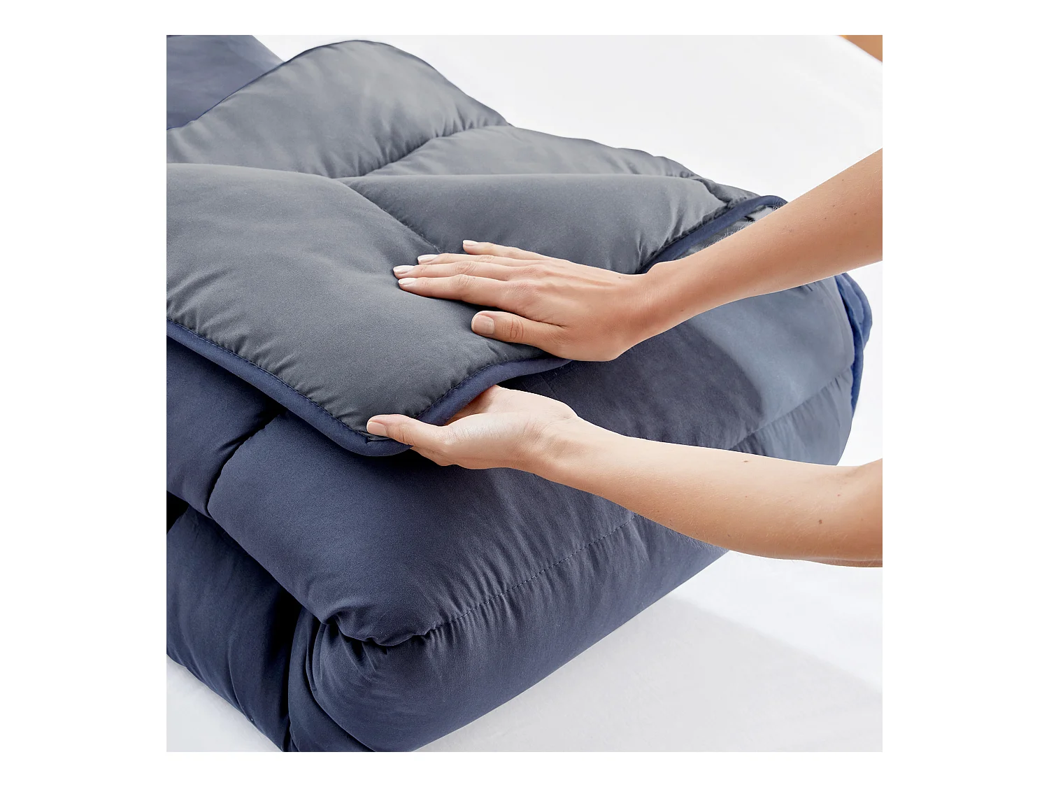 Couette fibre bicolore 400 gr pour l'hiver Gris