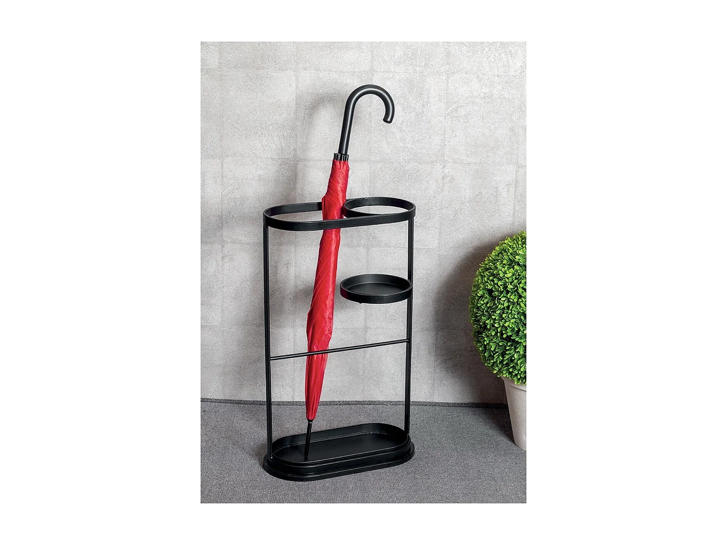 Porte parapluies en métal noir - H60 cm