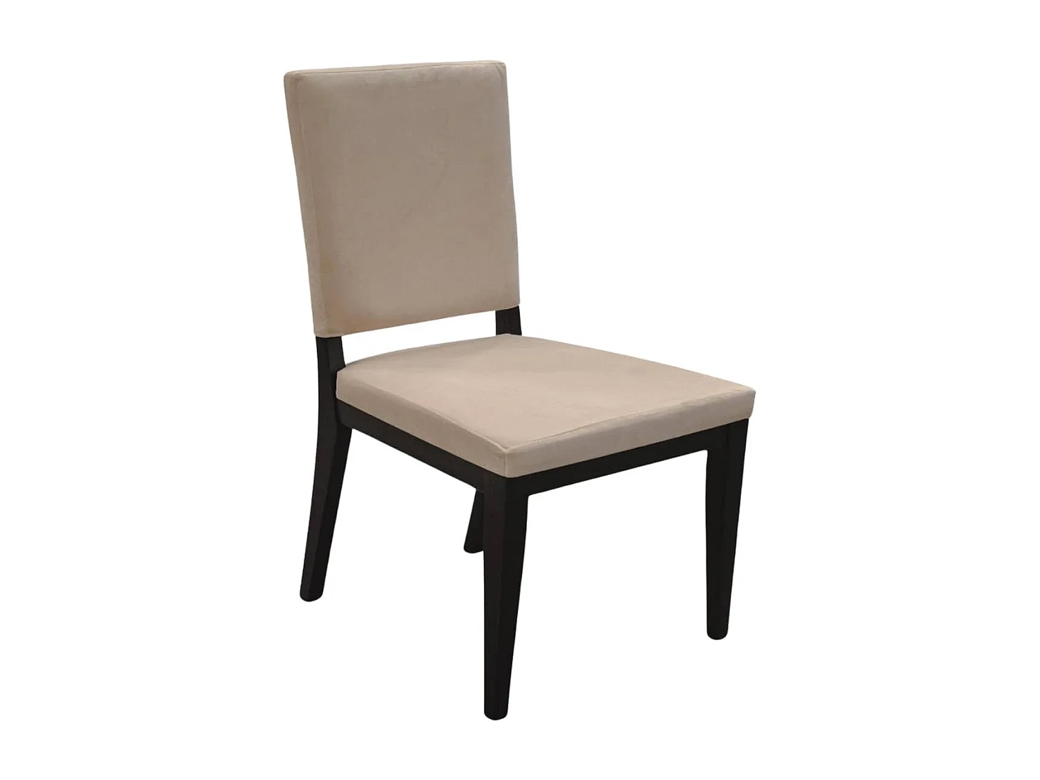 MANTA - Lot de 4 Chaises Suédine Taupe et Bois Gris Anthracite