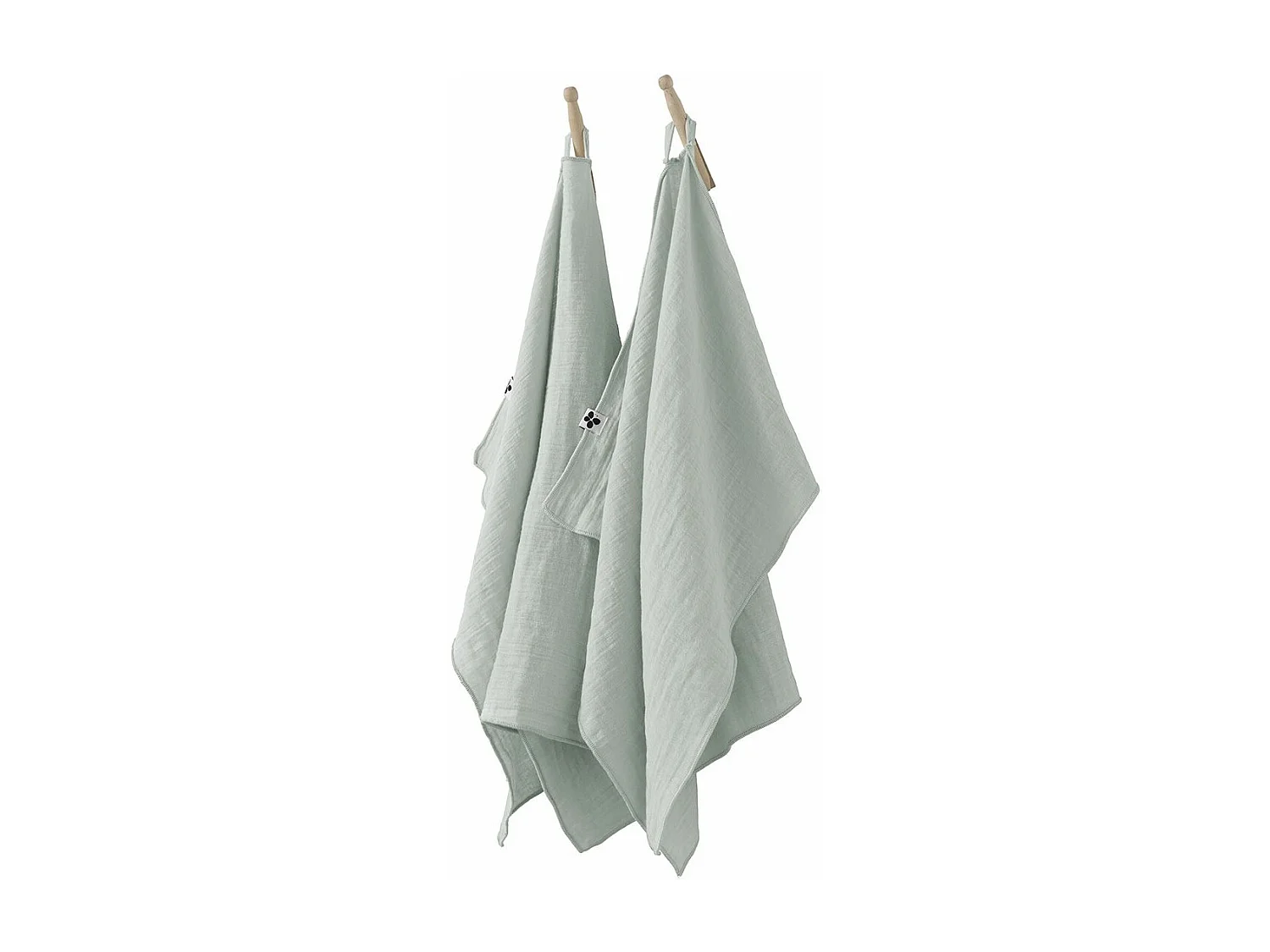 OUREA - Lot de 2 Essuie-mains 50x70cm Gaze de Coton Eucalyptus