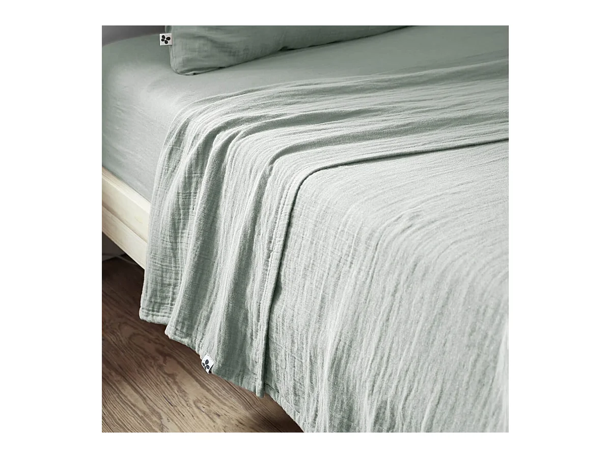 OUREA - Drap Plat 270x300cm Gaze de Coton Eucalyptus