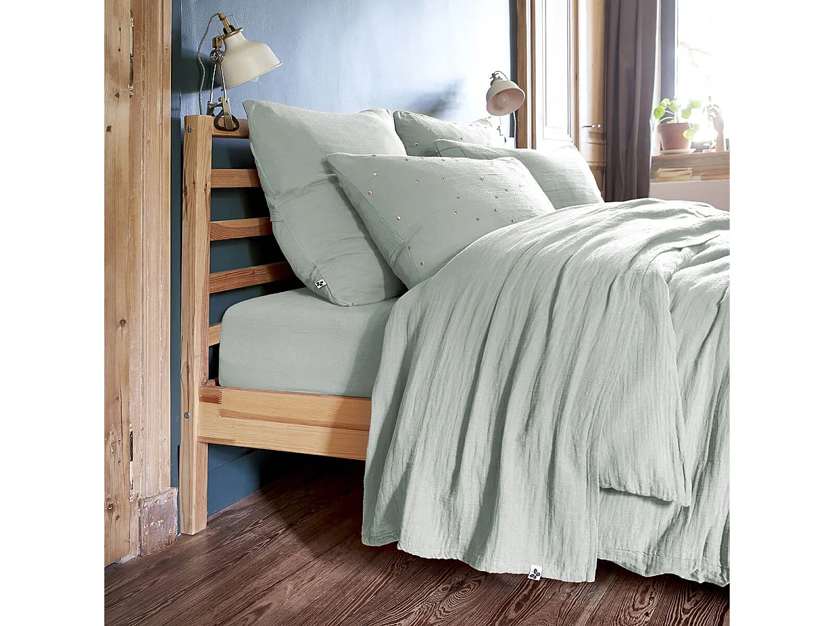 OUREA - Drap Plat 240x300cm Gaze de Coton Eucalyptus