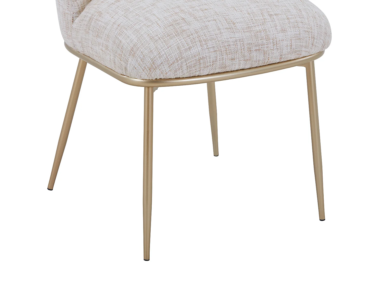 Sæt med 2 stole i stof og forgyldt metal - Creme - DYLORA