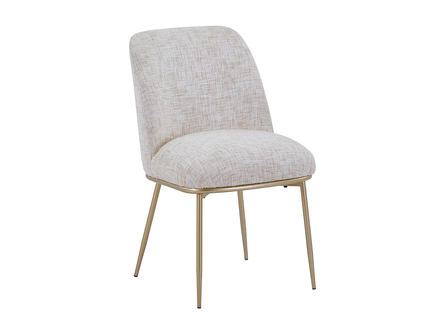 Lot de 2 chaises en tissu et métal doré - Crème - DYLORA