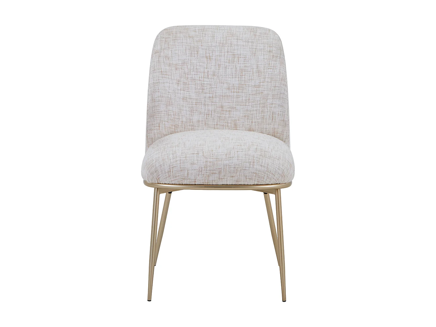 Lot de 2 chaises en tissu et métal doré - Crème - DYLORA