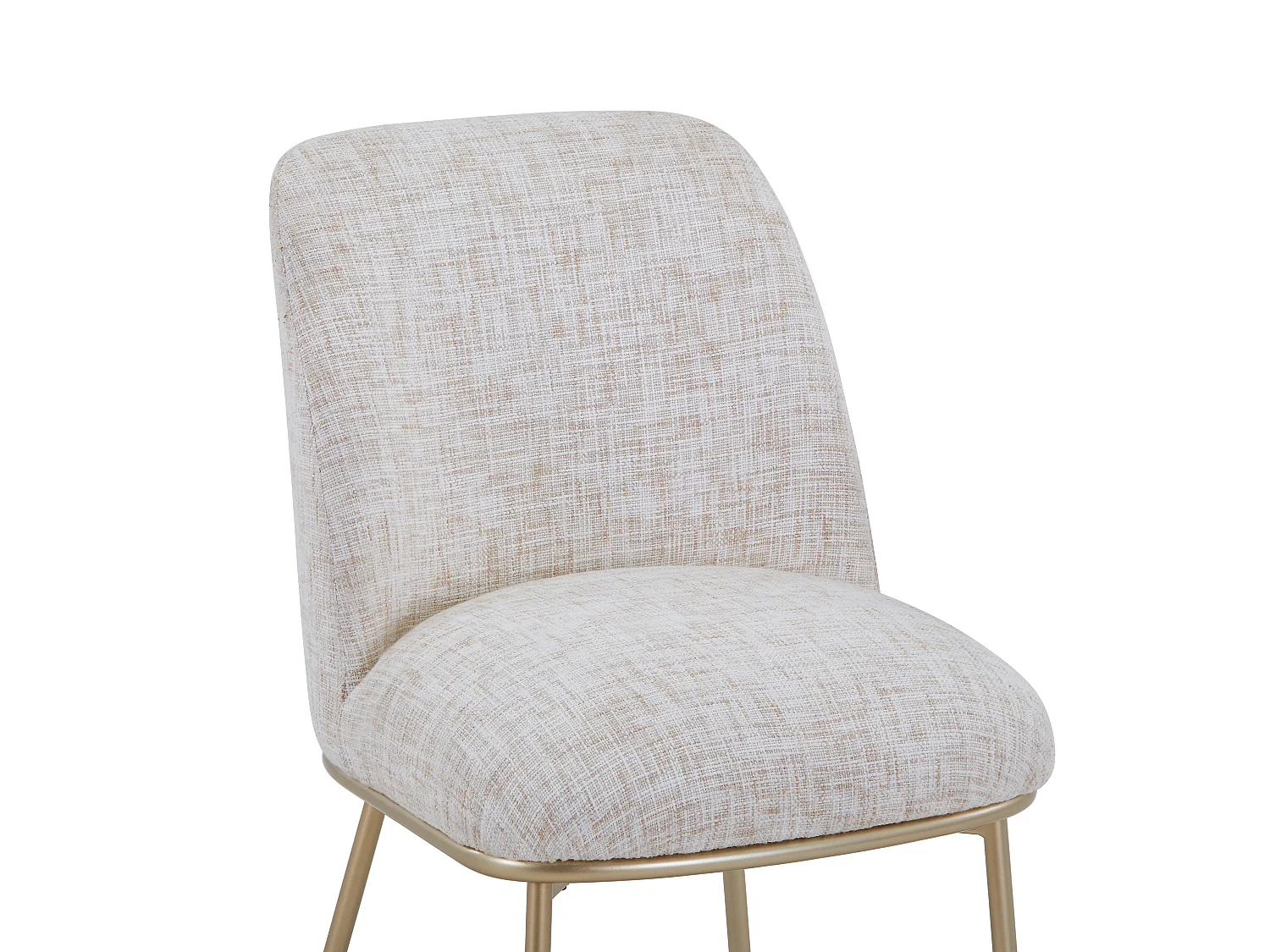 Lot de 2 chaises en tissu et métal doré - Crème - DYLORA