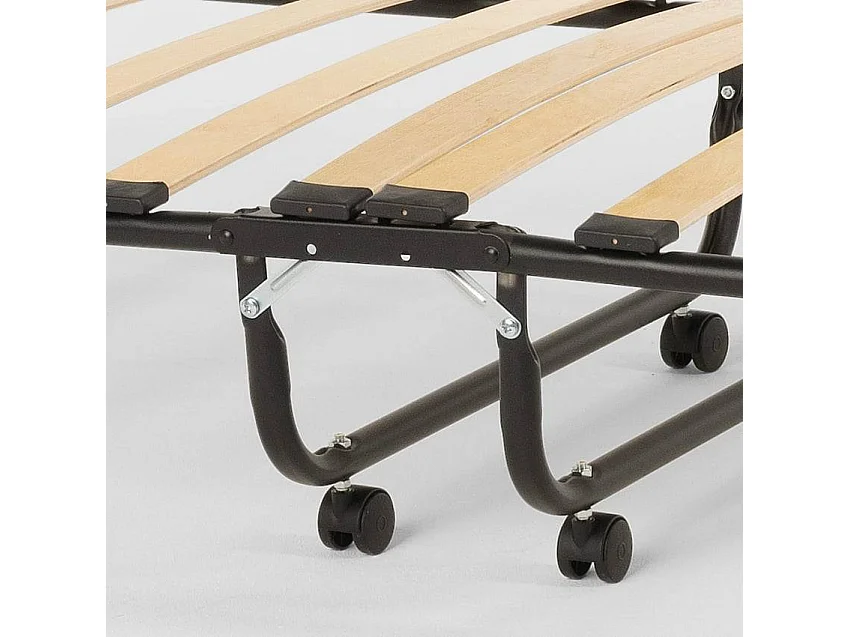 Cama plegable con ruedas, colchón y somier 80x180 Ares - Verde oscuro