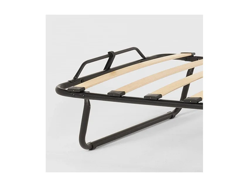 Lit pliant 80x180 avec matelas sommier à lattes et roulettes THERON