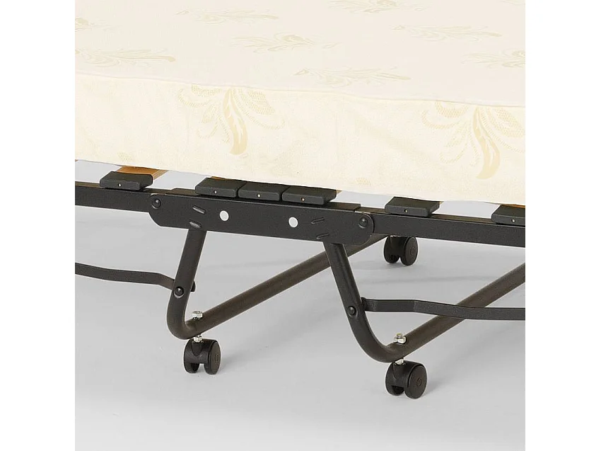 Cama plegable con colchón y somier de microfibra 80x190cm Demetra - Beige