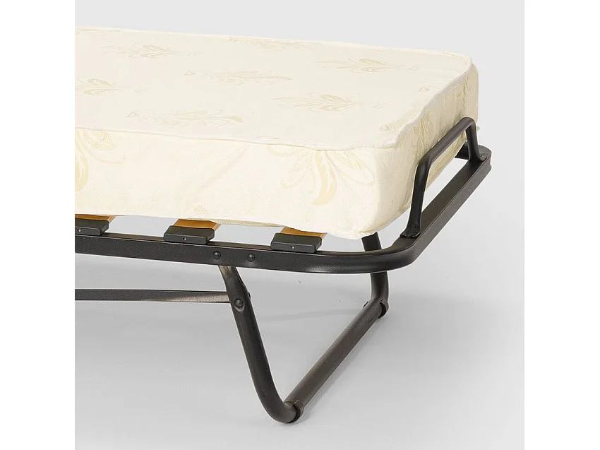 Cama plegable con colchón y somier de microfibra 80x190cm Demetra - Beige