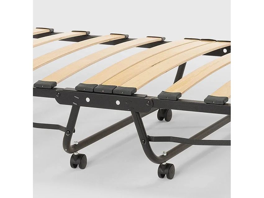 Cama plegable con colchón y somier de microfibra 80x190cm Demetra - Beige