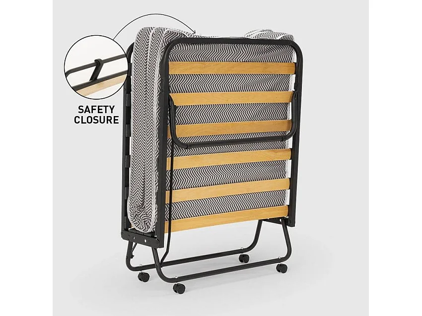 Cama plegable con colchón y somier de microfibra 80x190cm Demetra - Verde oscuro