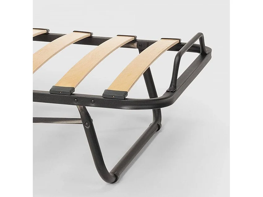 Cama plegable con colchón y somier de microfibra 80x190cm Demetra - Verde oscuro