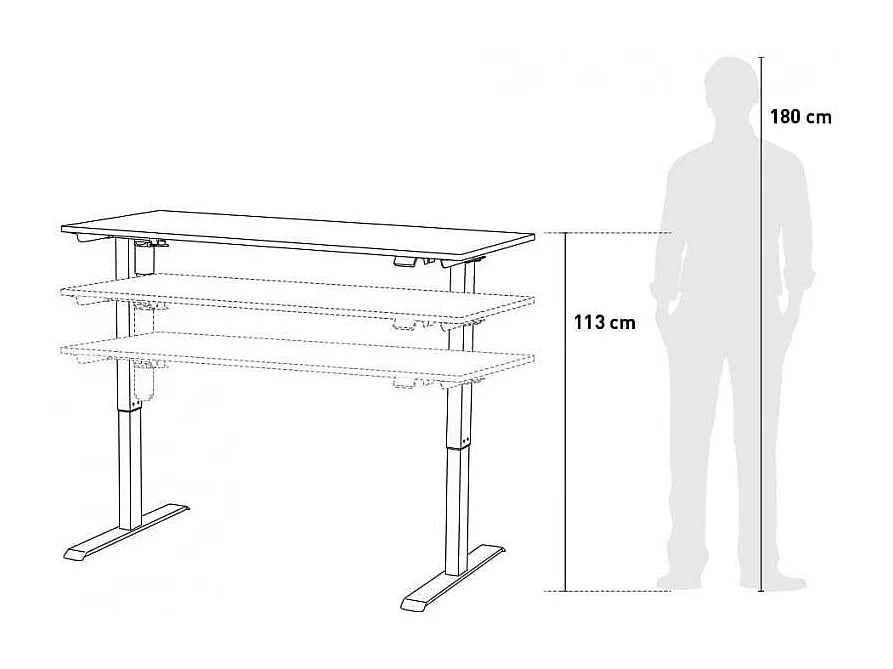 Scrivania elettrica regolabile in altezza 160x80 Giulia