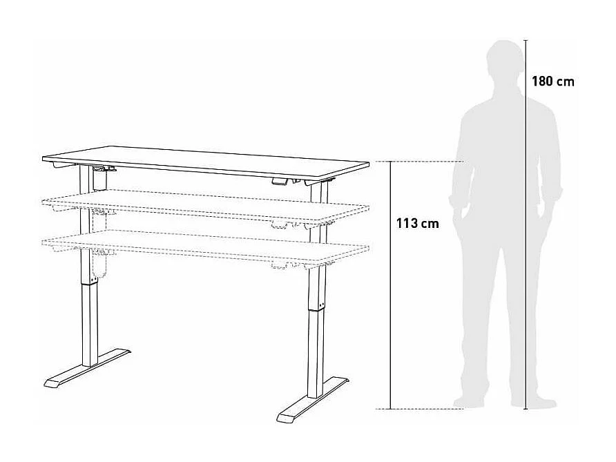 Scrivania elettrica regolabile in altezza 120x60 Carmine