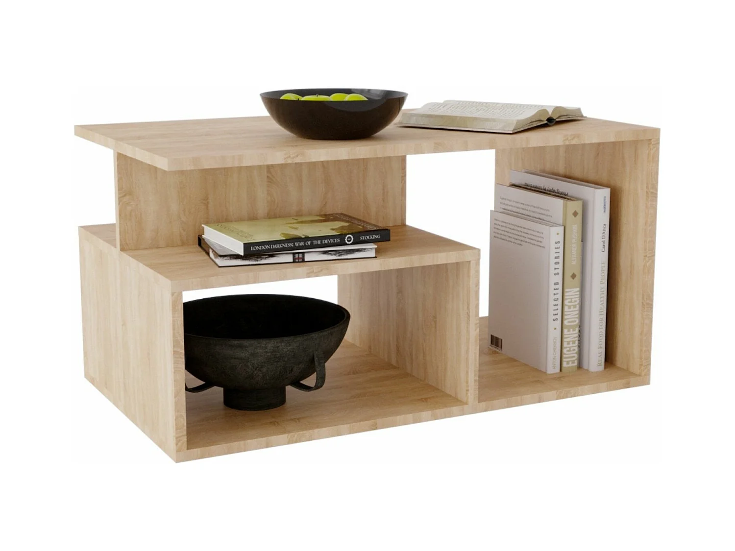 CraftPAK moderner & stabiler Couchtisch für Wohnzimmer aus Holzwerkstoff 44x50x90cm