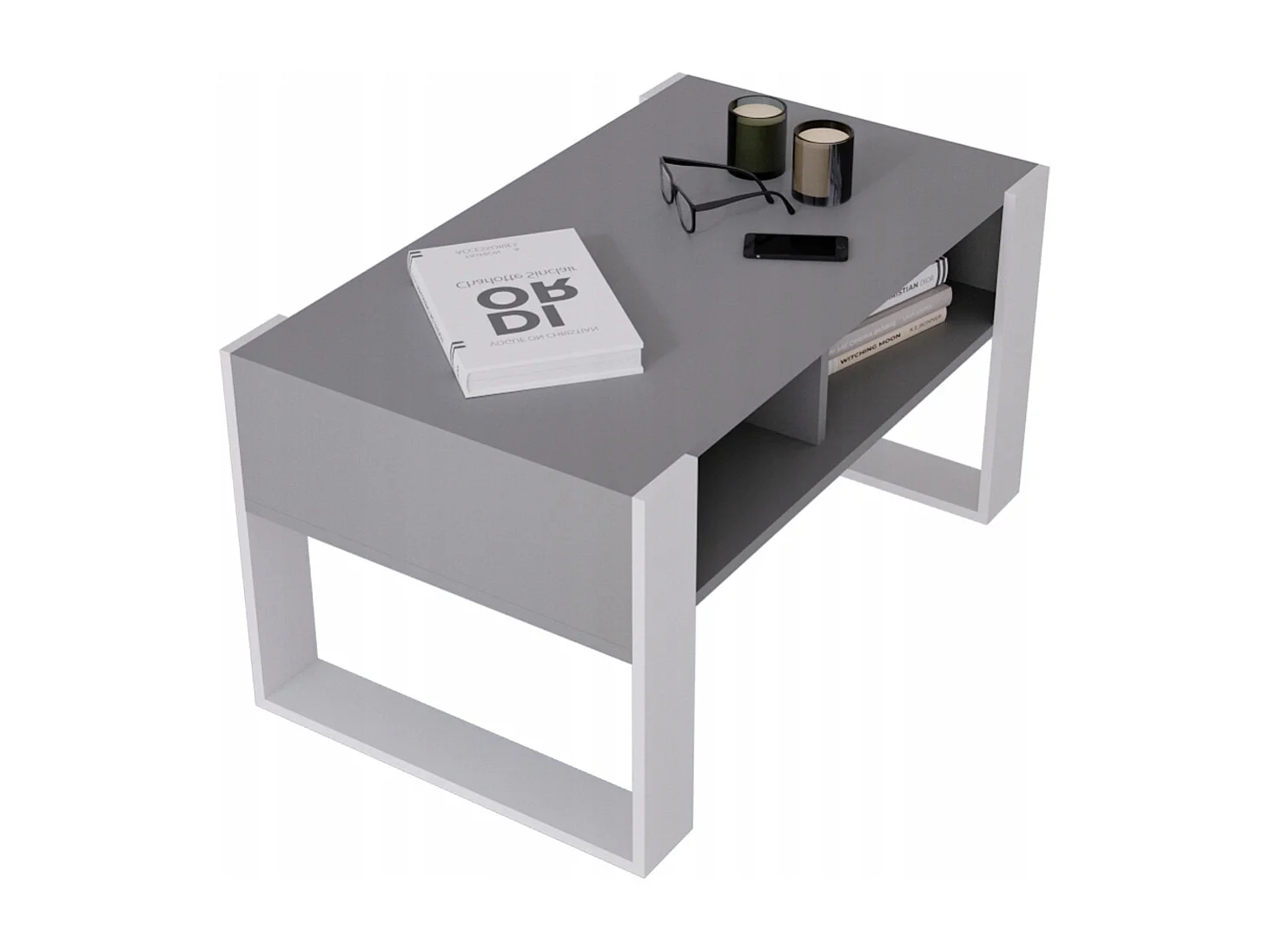 CraftPAK moderner & stabiler Couchtisch für Wohnzimmer aus Holzwerkstoff 45x53,6x92cm