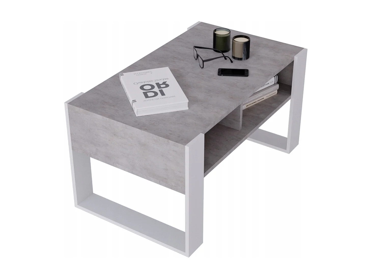 CraftPAK moderner & stabiler Couchtisch für Wohnzimmer aus Holzwerkstoff 45x53,6x92cm