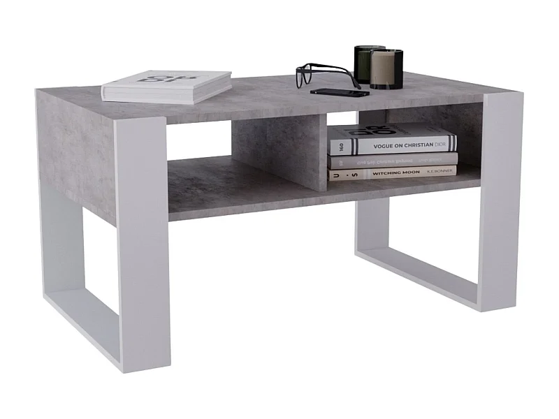 CraftPAK moderner & stabiler Couchtisch für Wohnzimmer aus Holzwerkstoff 45x53,6x92cm