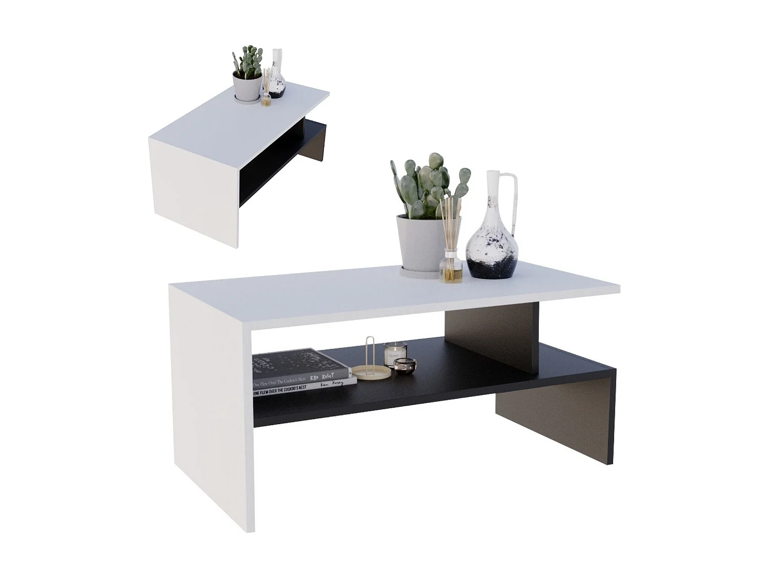 CraftPAK moderner & stabiler Couchtisch für Wohnzimmer aus Holzwerkstoff