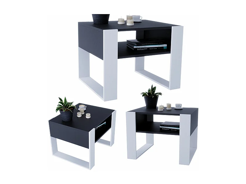 CraftPAK moderner & stabiler Couchtisch für Wohnzimmer aus Holzwerkstoff 45x53,6x65cm