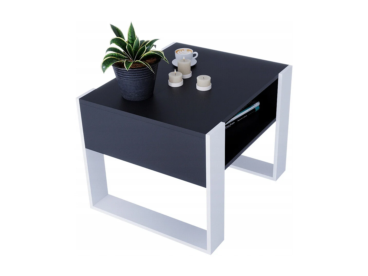 CraftPAK moderner & stabiler Couchtisch für Wohnzimmer aus Holzwerkstoff 45x53,6x65cm