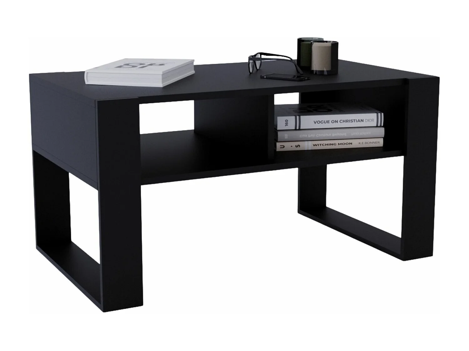 CraftPAK moderner & stabiler Couchtisch für Wohnzimmer aus Holzwerkstoff 45x53,6x92cm