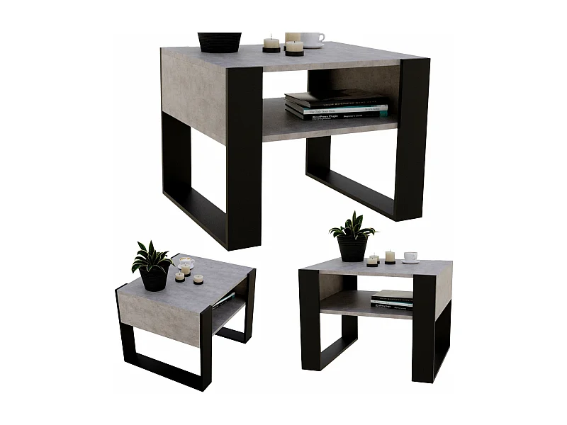 CraftPAK moderner & stabiler Couchtisch für Wohnzimmer aus Holzwerkstoff 45x53,6x65cm