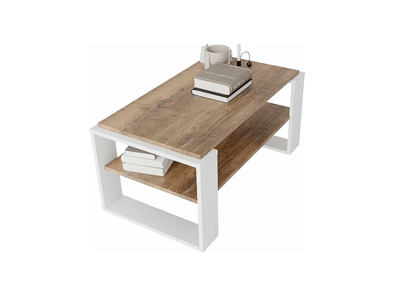 CraftPAK moderner & stabiler Couchtisch für Wohnzimmer aus Holzwerkstoff 42x54x96cm