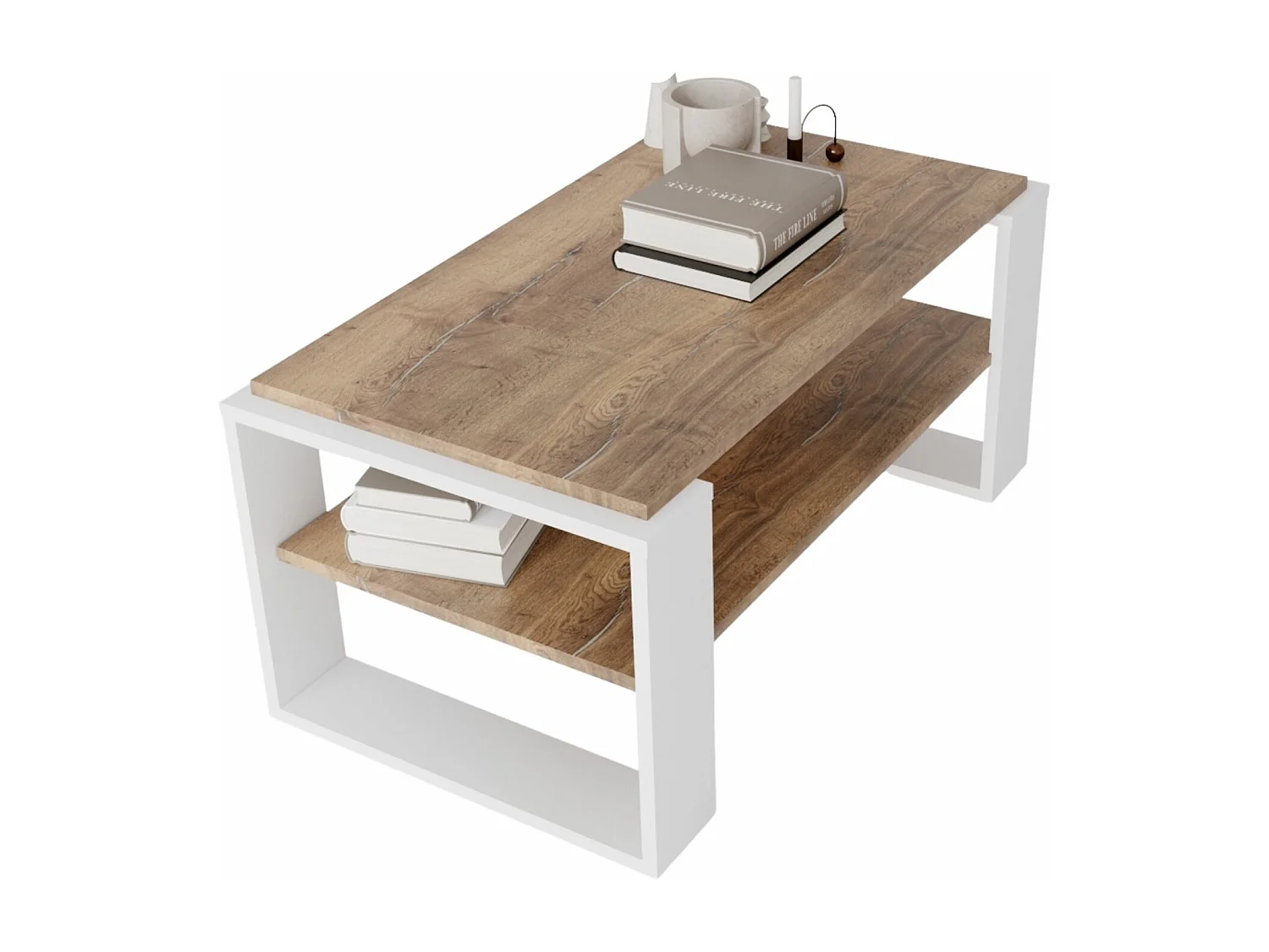 CraftPAK moderner & stabiler Couchtisch für Wohnzimmer aus Holzwerkstoff 42x54x96cm