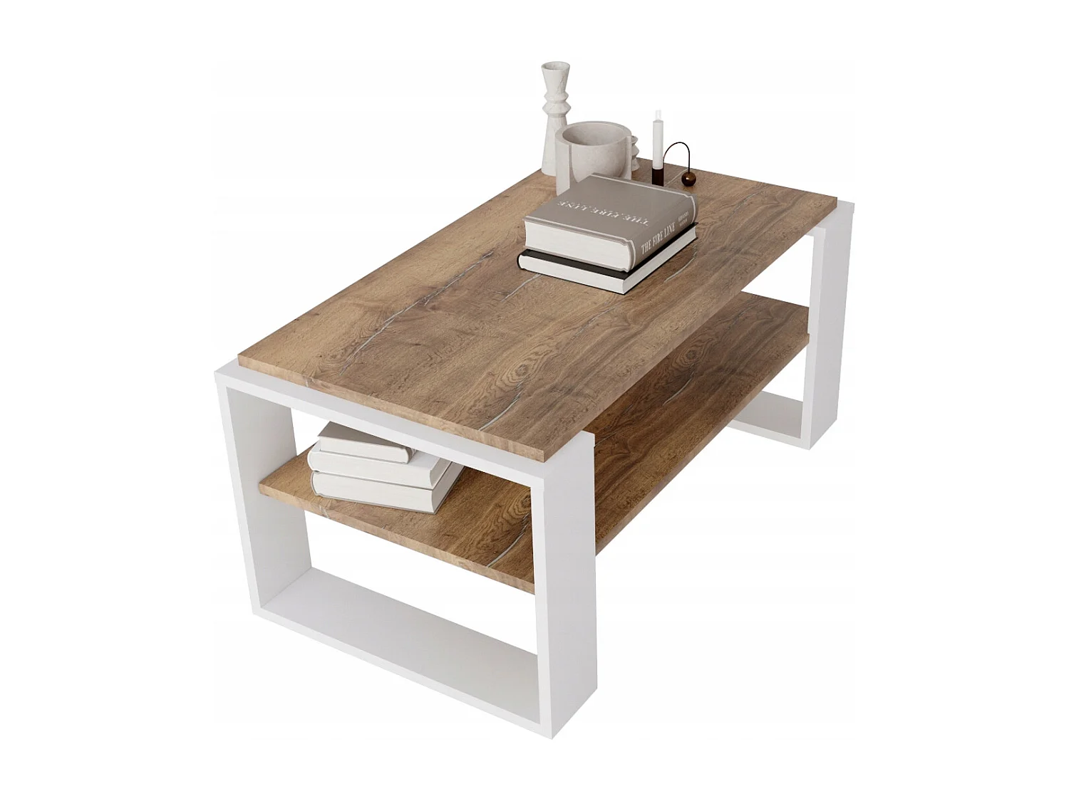 CraftPAK moderner & stabiler Couchtisch für Wohnzimmer aus Holzwerkstoff 42x54x96cm