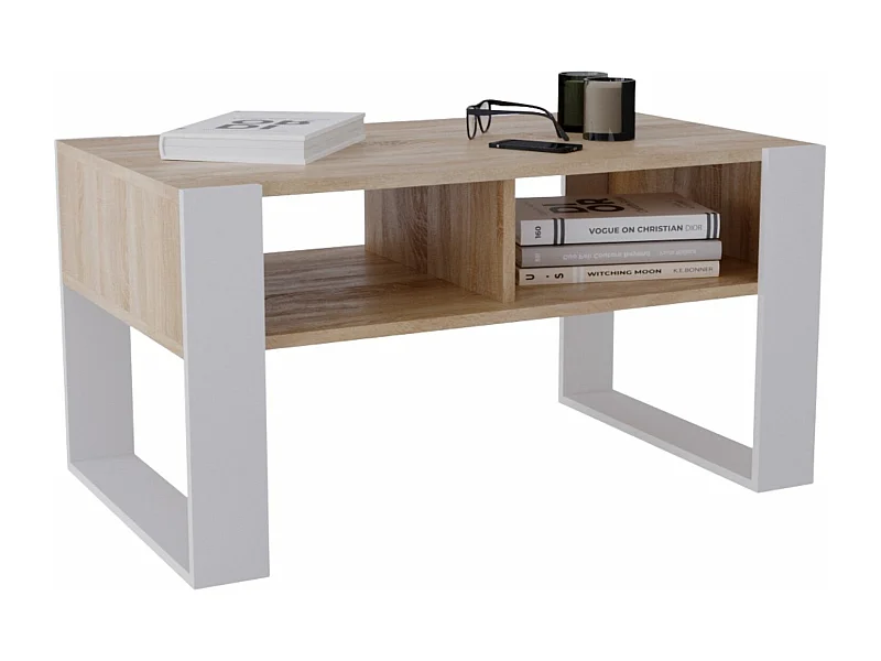 CraftPAK moderner & stabiler Couchtisch für Wohnzimmer aus Holzwerkstoff 45x53,6x92cm