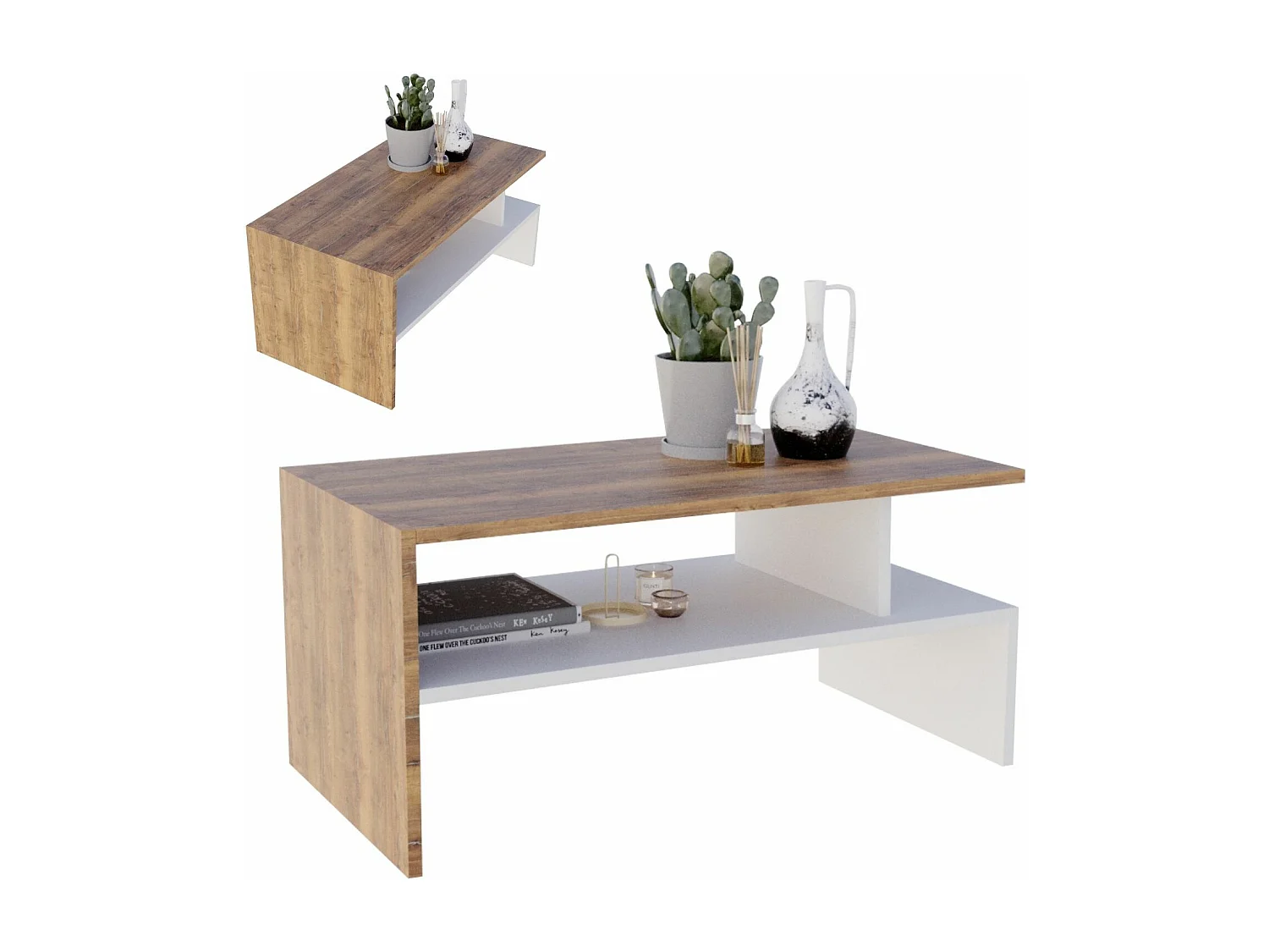 CraftPAK moderner & stabiler Couchtisch für Wohnzimmer aus Holzwerkstoff