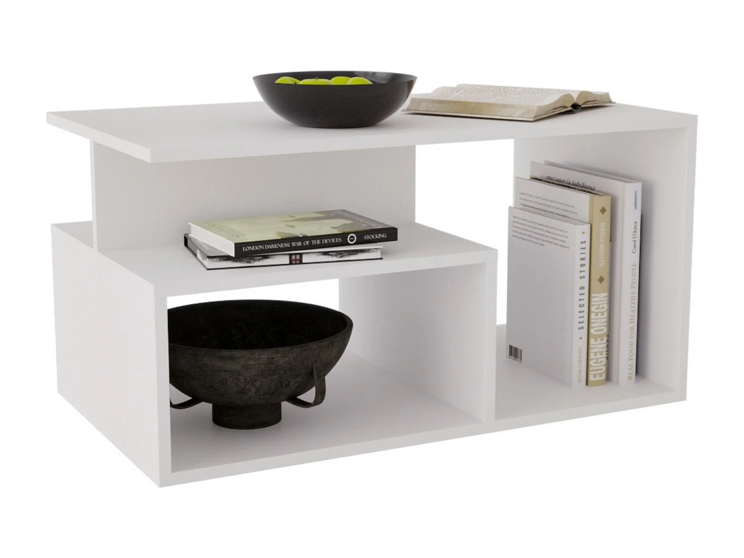 CraftPAK moderner & stabiler Couchtisch für Wohnzimmer aus Holzwerkstoff 44x50x90cm