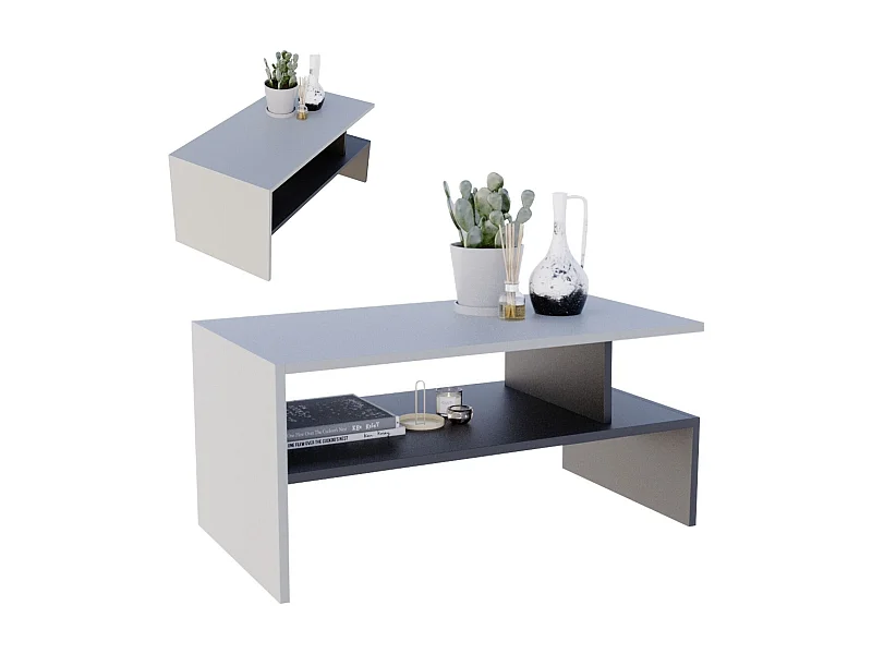 CraftPAK moderner & stabiler Couchtisch für Wohnzimmer aus Holzwerkstoff