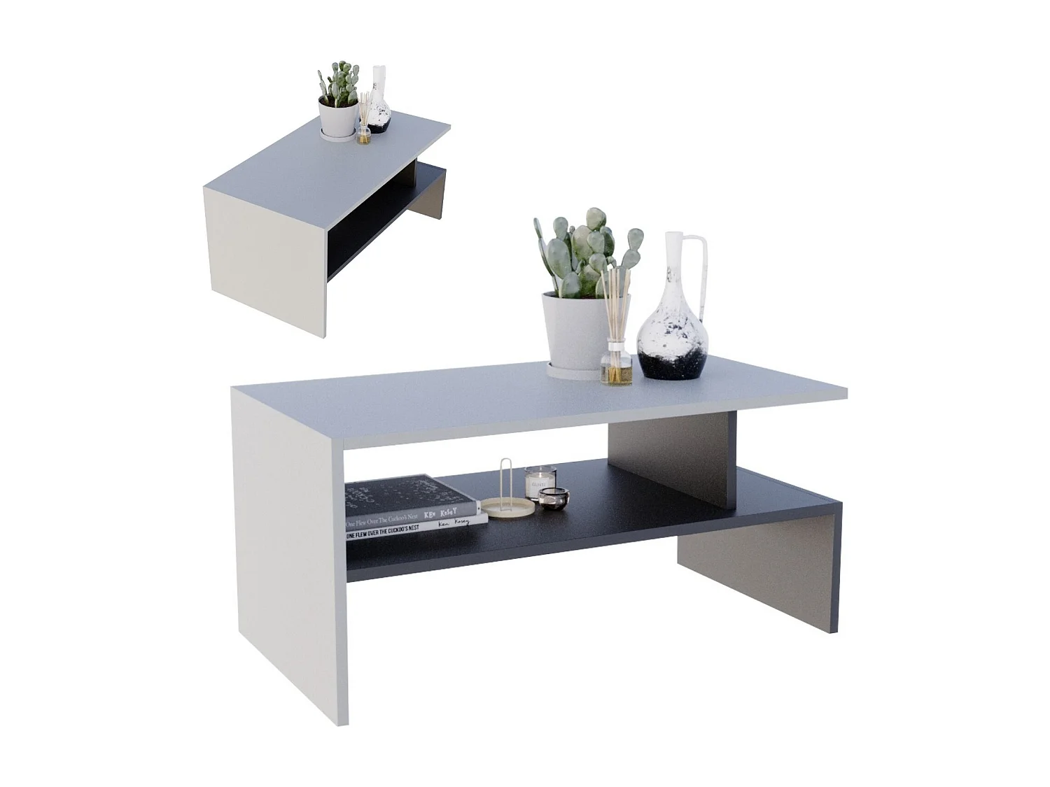 CraftPAK moderner & stabiler Couchtisch für Wohnzimmer aus Holzwerkstoff