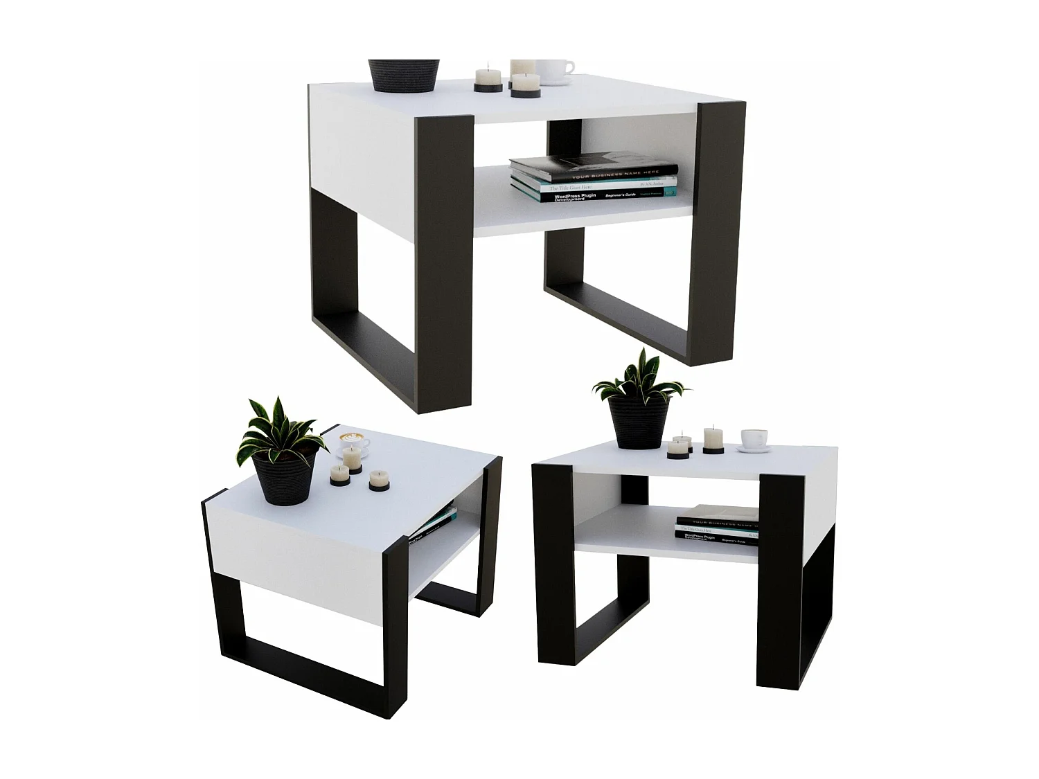 CraftPAK moderner & stabiler Couchtisch für Wohnzimmer aus Holzwerkstoff 45x53,6x65cm