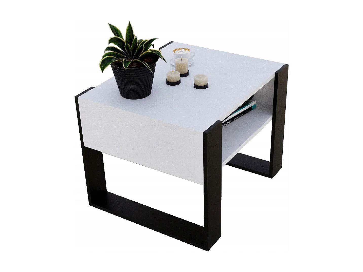 CraftPAK moderner & stabiler Couchtisch für Wohnzimmer aus Holzwerkstoff 45x53,6x65cm