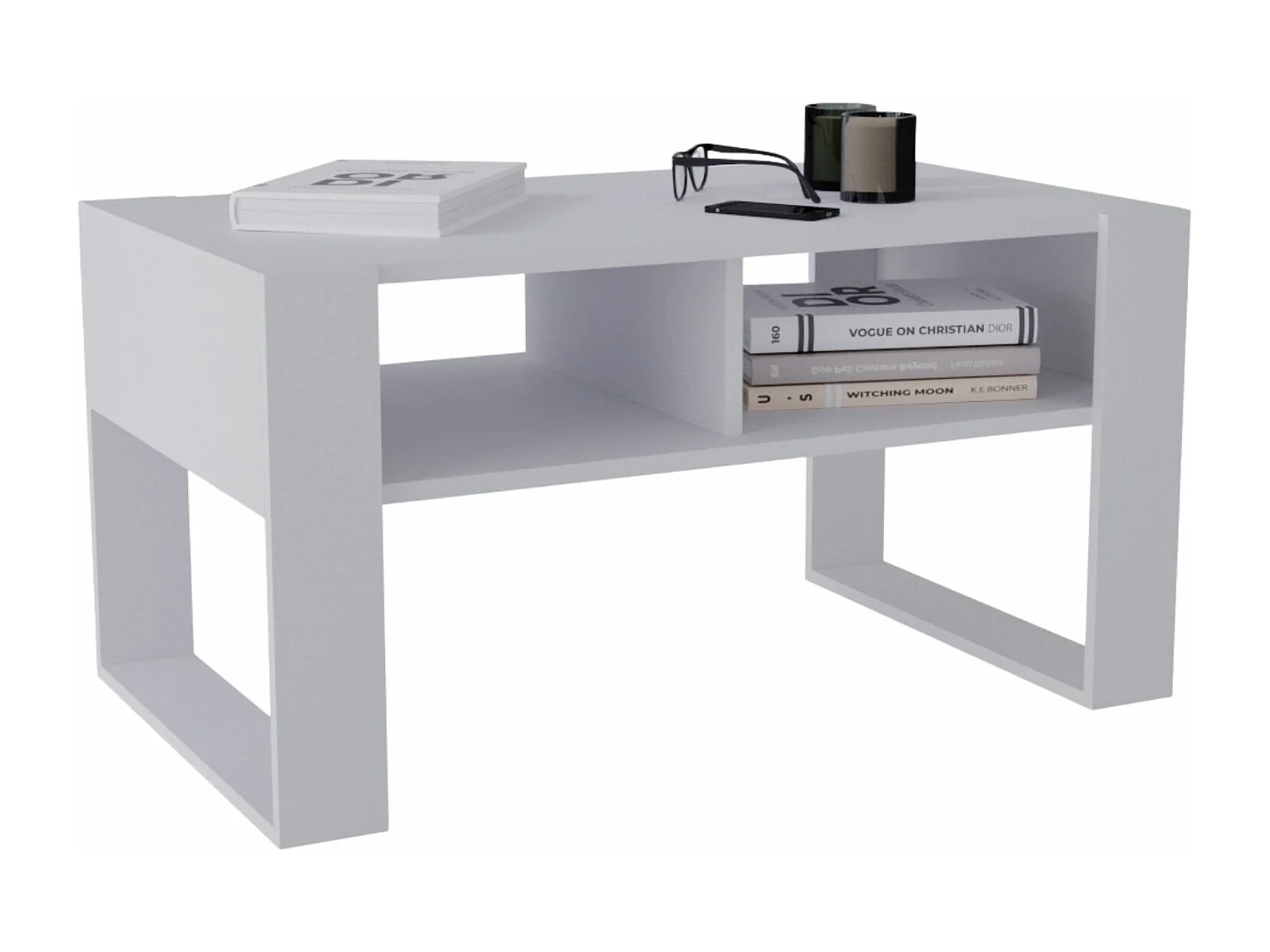 CraftPAK moderner & stabiler Couchtisch für Wohnzimmer aus Holzwerkstoff 45x53,6x92cm