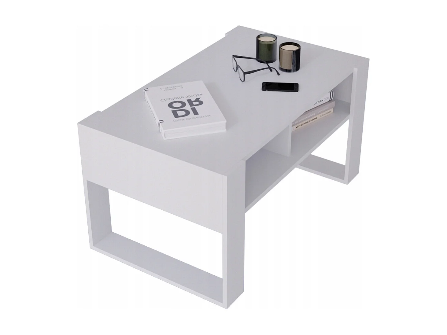 CraftPAK moderner & stabiler Couchtisch für Wohnzimmer aus Holzwerkstoff 45x53,6x92cm