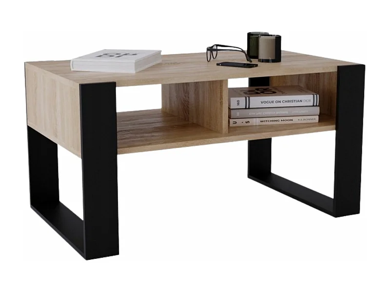 CraftPAK moderner & stabiler Couchtisch für Wohnzimmer aus Holzwerkstoff 45x53,6x92cm