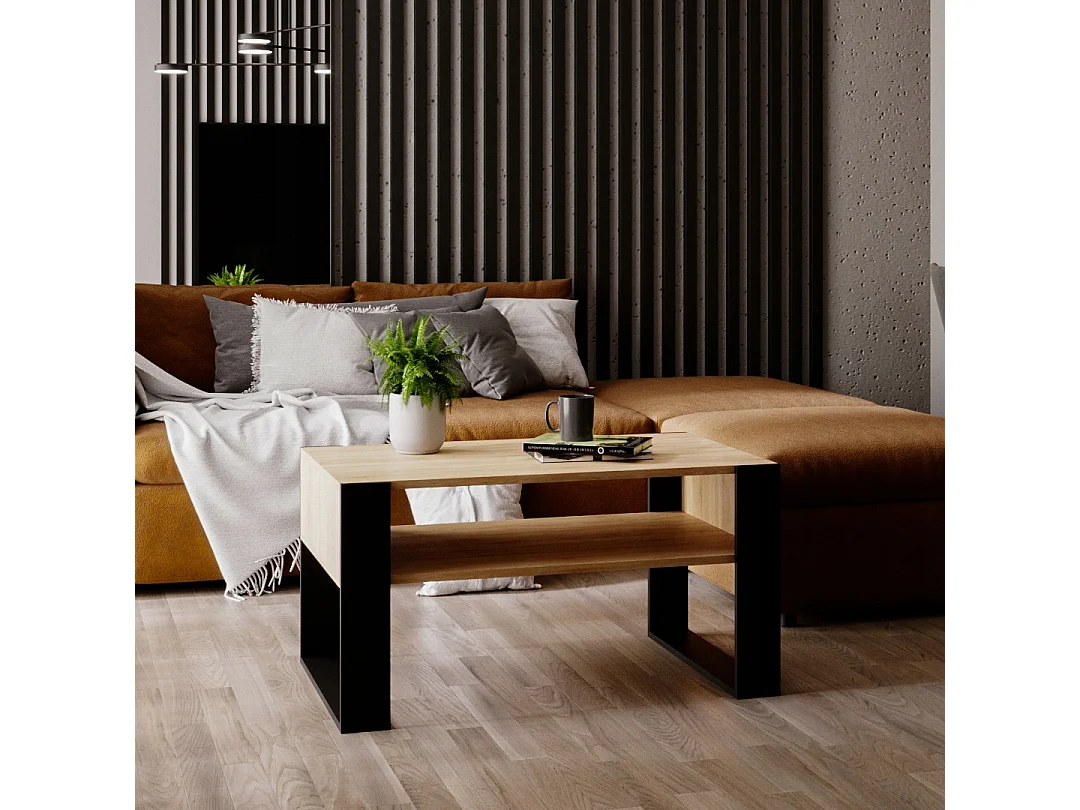 CraftPAK moderner & stabiler  Couchtisch für Wohnzimmer aus Holzwerkstoff 45x53,6x92cm