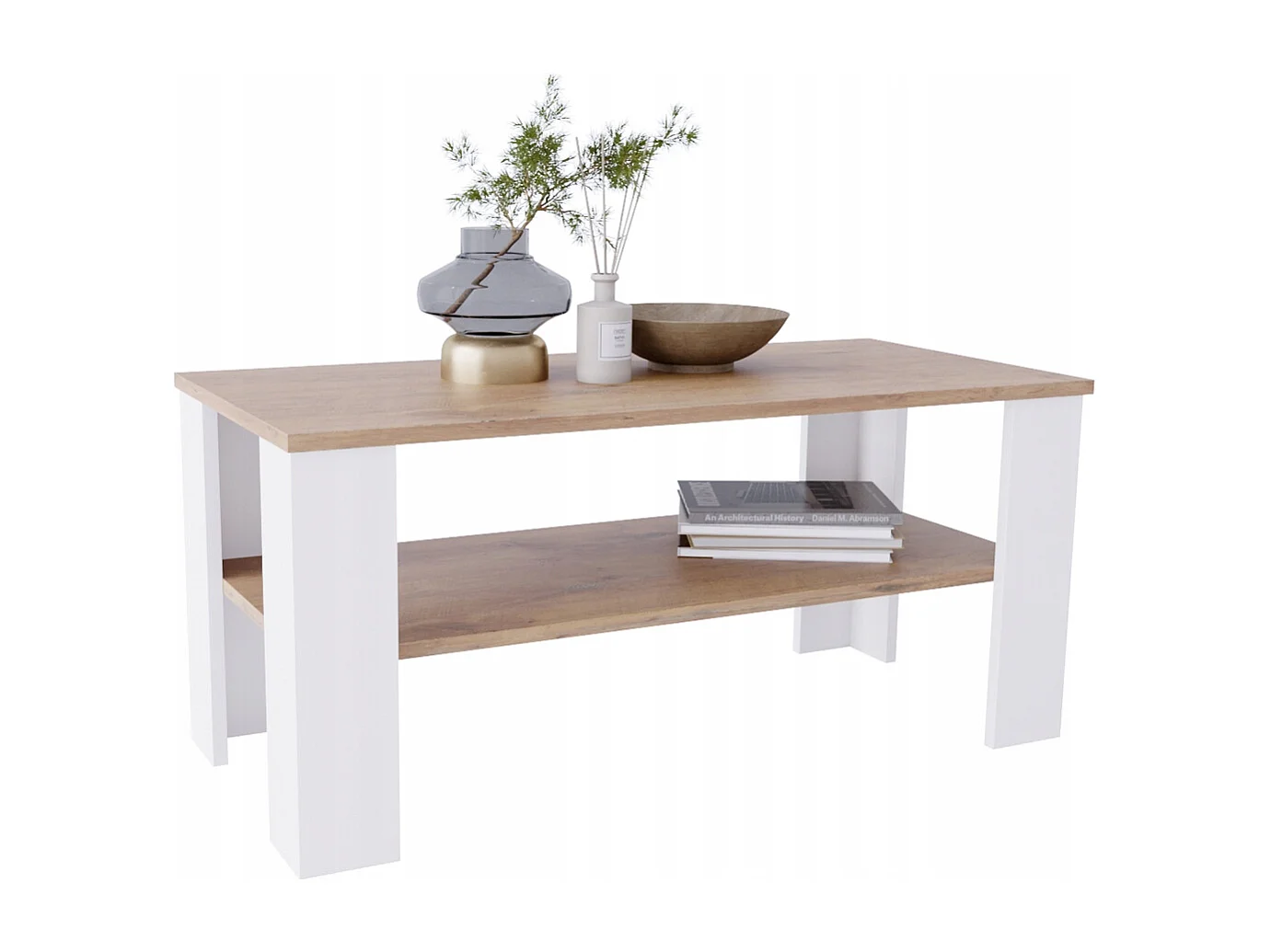 CraftPAK moderner & stabiler Couchtisch für Wohnzimmer aus Holzwerkstoff 47x51x110cm