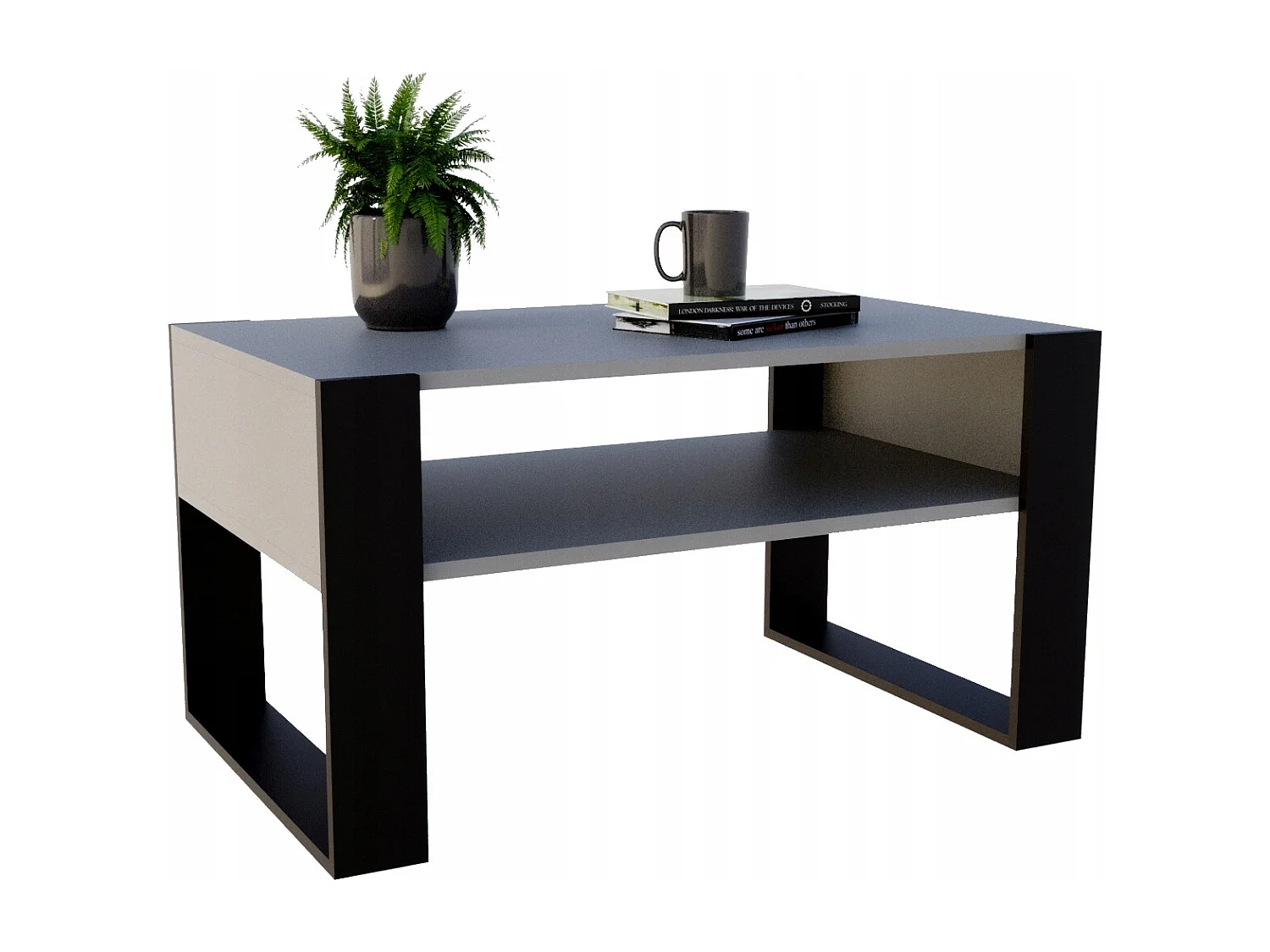 CraftPAK moderner & stabiler  Couchtisch für Wohnzimmer aus Holzwerkstoff 45x53,6x92cm